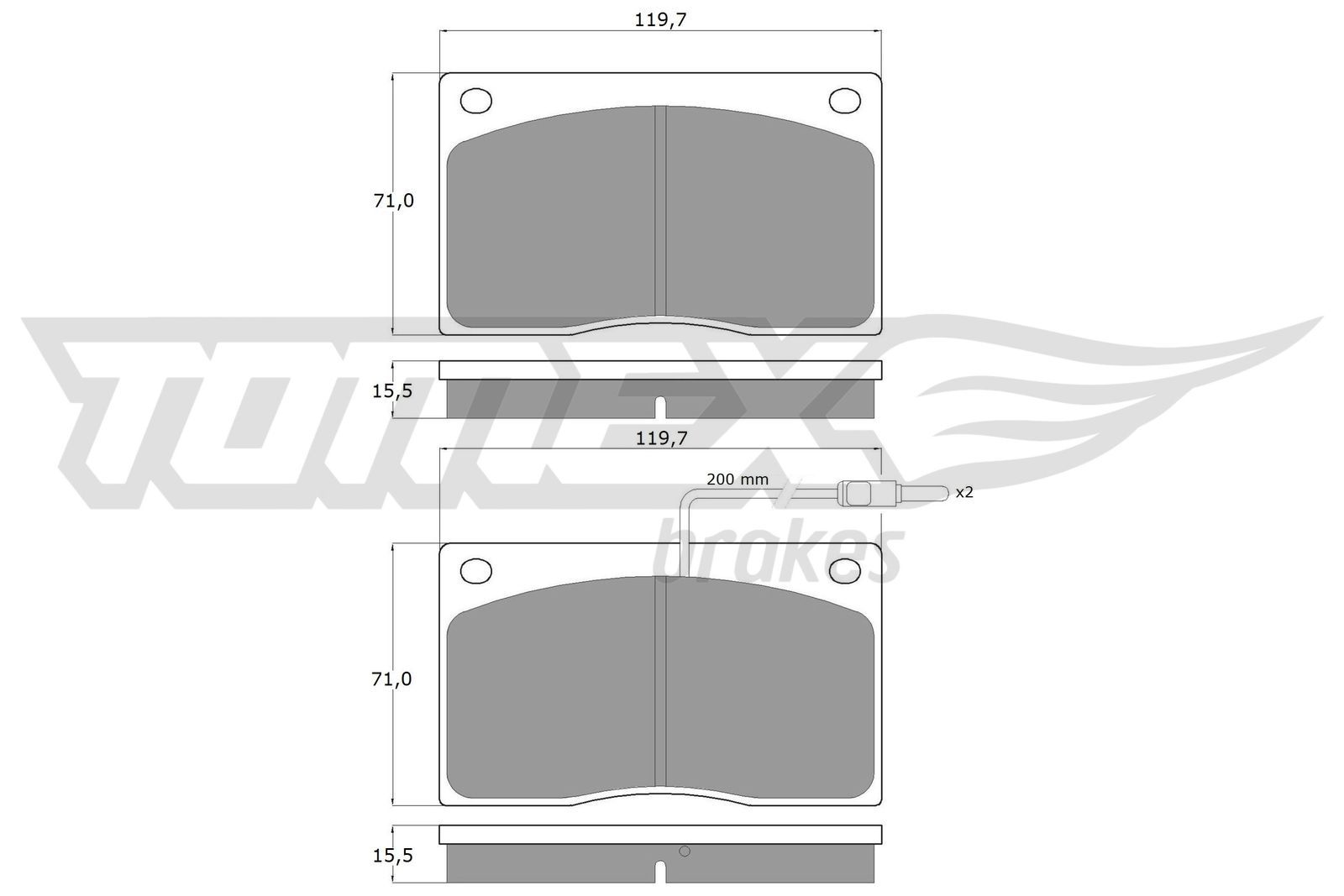 Obrázok Sada brzdových platničiek kotúčovej brzdy TOMEX Brakes  TX1174